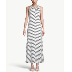 Sleeveless Halter-Neck Striped Maxi Dress Chico's size 1